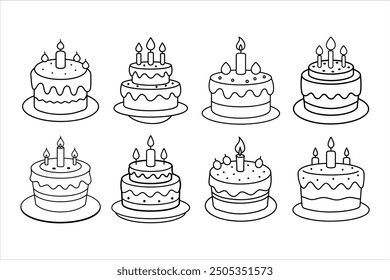 Creative Birthday Cake Silhouette Vector Art for Special Occasions