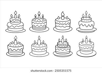 Creative Birthday Cake Silhouette Vector Art for Special Occasions