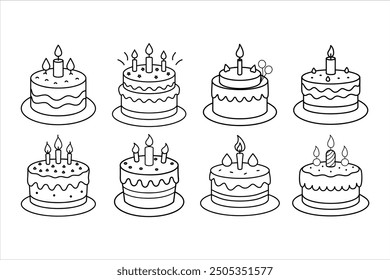 Creative Birthday Cake Silhouette Vector Art for Special Occasions