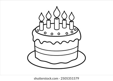 Creative Birthday Cake Silhouette Vector Art for Special Occasions