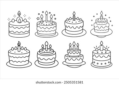 Creative Birthday Cake Silhouette Vector Art for Special Occasions