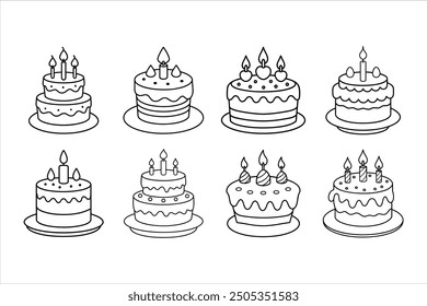 Creative Birthday Cake Silhouette Vector Art for Special Occasions