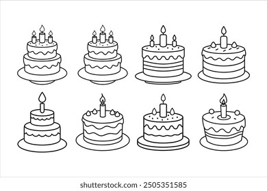 Creative Birthday Cake Silhouette Vector Art for Special Occasions