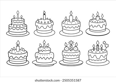 Creative Birthday Cake Silhouette Vector Art for Special Occasions