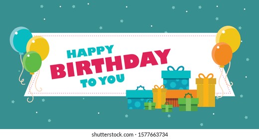 Creative birthday card with inflatable balloons