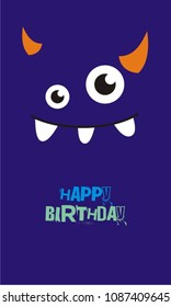 Creative Birthday Cards. Vector Illustration. 