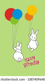 Creative Birthday Cards. Vector Illustration. 