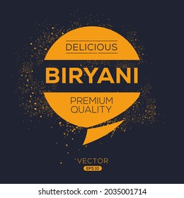 Creative (Biryani) logo template, Biryani sticker, vector illustration.