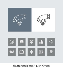 Icono creativo de línea de Bitcoin con iconos bonitos. 