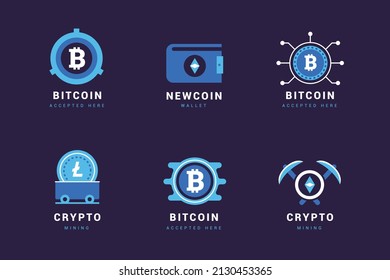 Creative bitcoin logo design vector set