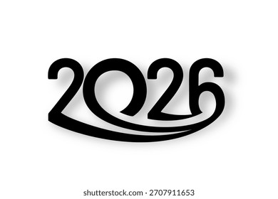 creative black 2026 new year lettering with text space vector