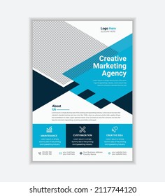 Creative Black and Blue Corporate Flyer, Prospektvorlage