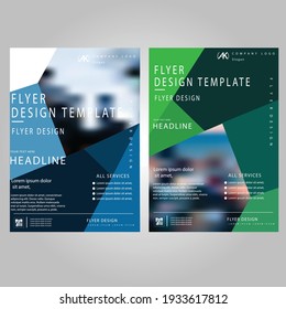 Creative black, blue and dark green colour vector flyer design 