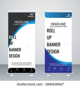 Vector de color negro, azul, blanco y gris Creativo Diseño de banners para el despliegue