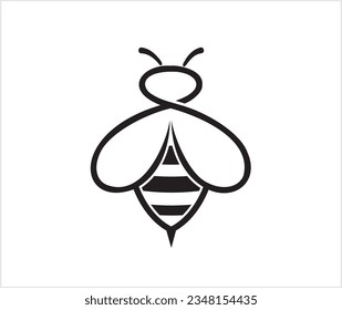 creative black bumblebee lines logo vector symbol design icon illustration