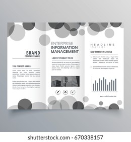 creative black circle trifold brochure design template