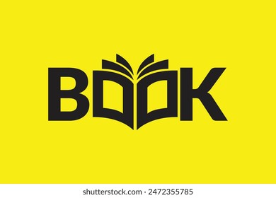 Kreatives schwarzes Farbe fett Buch Logo Design