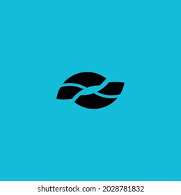 Diseño creativo de logotipo en color negro con fondo azul para negocios y marca.