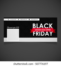 Creative Black Friday banner template. place for image. Sale Banner Cover. Place for image. Banner template for photographer. Vector illustration