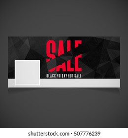 Creative Black Friday banner template. place for image. Sale Banner Cover. Place for image. Banner template for photographer. Vector illustration