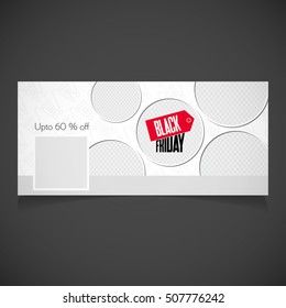 Creative Black Friday banner template. place for image. Sale Banner Cover. Place for image. Banner template for photographer. Vector illustration