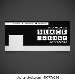 Creative Black Friday banner template. place for image. Sale Banner Cover. Place for image. Banner template for photographer. Vector illustration
