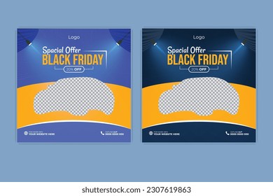 Creative Black Friday Car Ads 2 color design 
