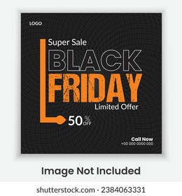 Creative Black Friday Social Media Post Template Design Sale Discount Offer