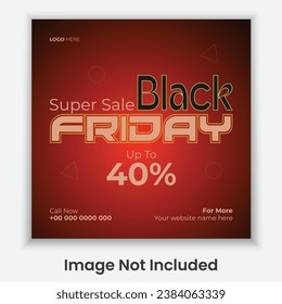 Creative Black Friday Social Media Post Template Design Sale Discount Offer