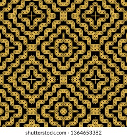 creative black gold art deco ethnic seamless pattern ready for print