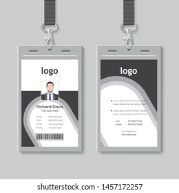 Creative black and gray ID card design template