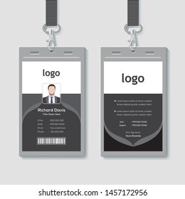 Creative black and gray ID card design template