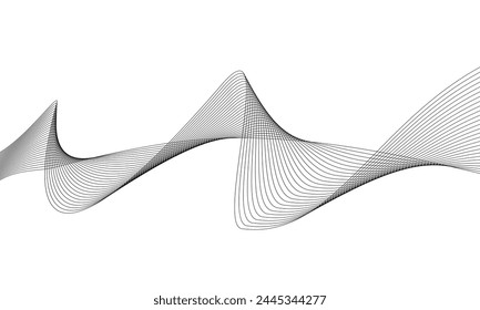 	
ilustración de Plantilla de Vector abstracto de arte de onda de línea negra creativa sobre fondo blanco