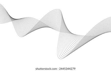 	
creative black line wave art abstract vector template illustration on white background