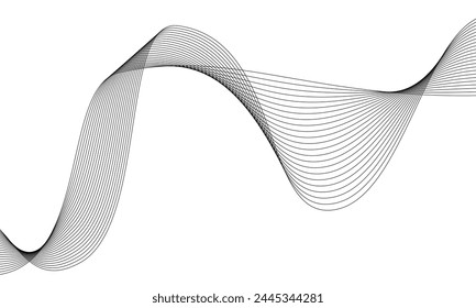 	
ilustración de Plantilla de Vector abstracto de arte de onda de línea negra creativa sobre fondo blanco