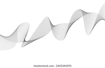 	
creative black line wave art abstract vector template illustration on white background