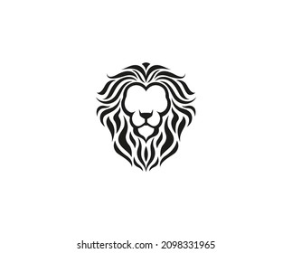 Creative Black Lion Head Logo Symbol Vector  Icon Design Illustration