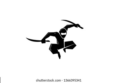 Creative Black Ninja Logo Vector