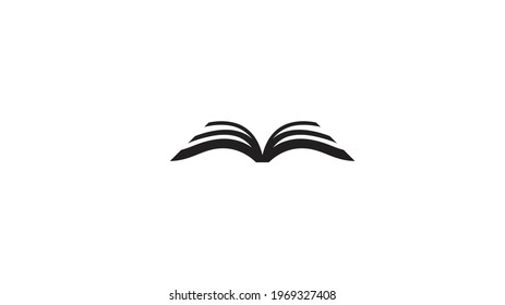 Creative Black Open Book Logo Vector Design