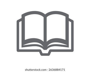 Creative black open book logo vector design illustration  Library logotype. Paper book, isolated on white background