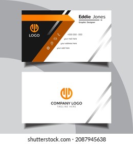 Creative black and orange business card template design