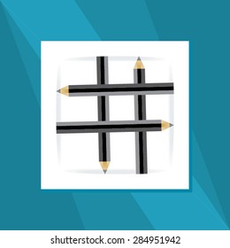 creative black pencil art vector illustration 