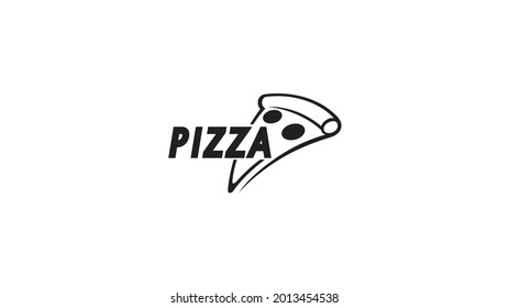 creative black pizza logo vector design illustration