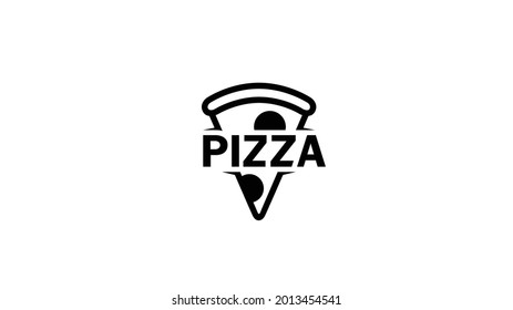 creative black pizza logo vector design illustration