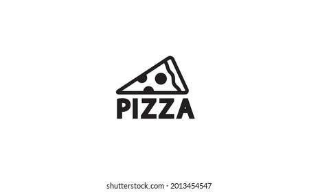 creative black pizza logo vector design illustration