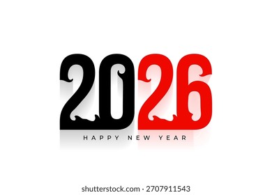 Creativo Negro Rojo 2026 Vector de fondo de deseos de año nuevo