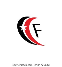 creative black and red logo, star sep logo with letter.