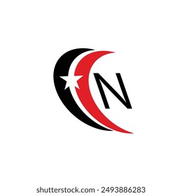 creative black and red logo, star sep logo with letter.