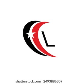 creative black and red logo, star sep logo with letter.
