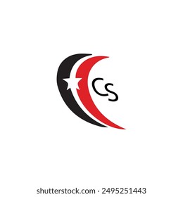 creative black and red logo, star sep logo with letter.